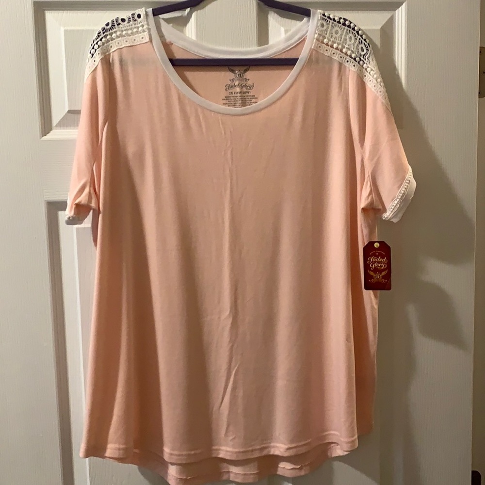 2X Faded Glory pink tee
